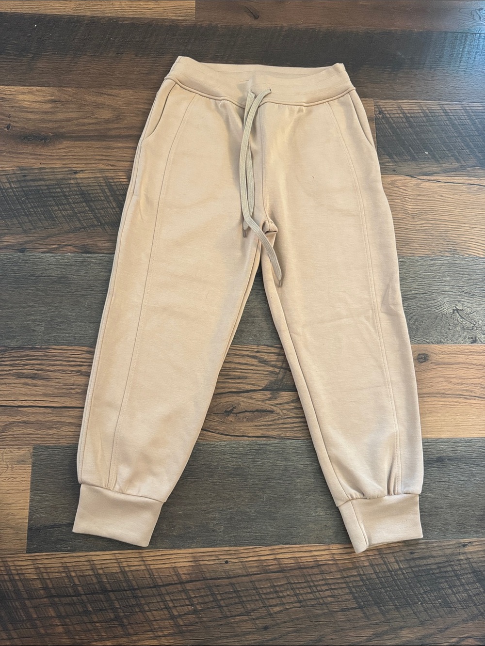 Yelete Beige Drawstring Jogger Pants